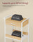 4-Tier Rolling Storage Trolley - Wood - Golden Oak - Includes Top Drawer and Lockable Castors