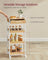 4-Tier Rolling Storage Trolley - Wood - Golden Oak - Includes Top Drawer and Lockable Castors