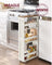 4-Tier Slim Kitchen Storage Trolley - Wood - Rustic White - Mobile with Handle
