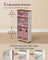4-Tier Slim Kitchen Storage Trolley - Wood - Rustic White - Mobile with Handle