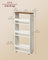 4-Tier Slim Kitchen Storage Trolley - Wood - Rustic White - Mobile with Handle