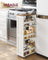 4-Tier Slim Kitchen Storage Trolley - Wood - Rustic White