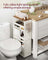 4-Tier Slim Kitchen Storage Trolley - Wood - Rustic White