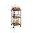 3-Tier Kitchen Serving Cart - Wood - Rustic Brown and Black - Removable Tray and Storage with Wheels