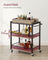 3-Tier Kitchen Serving Cart - Wood - Turquoise - Removable Tray