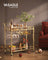 Bar Cart - Metal - Gold - With Wine and Glass Holders