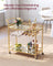 Bar Cart - Metal - Gold - With Wine and Glass Holders