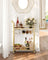 Drinks Trolley - 2 Mirrored Shelves - Gold - Metallic
