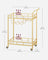 Drinks Trolley - 2 Mirrored Shelves - Gold - Metallic