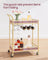 Drinks Trolley - 2 Mirrored Shelves - Gold - Metallic