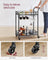 Drinks Trolley - Metal - Ink Black - 2 Mirrored Shelves with Wine and Glass Holders