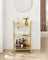 Drinks Trolley - Metal - Gold - 3-Tier with Wheels and Handles