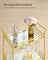 Drinks Trolley - Metal - Gold - 3-Tier with Wheels and Handles