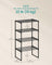 4-Tier Shoe Rack - Holds Up to 20 Pairs - Metal - Black