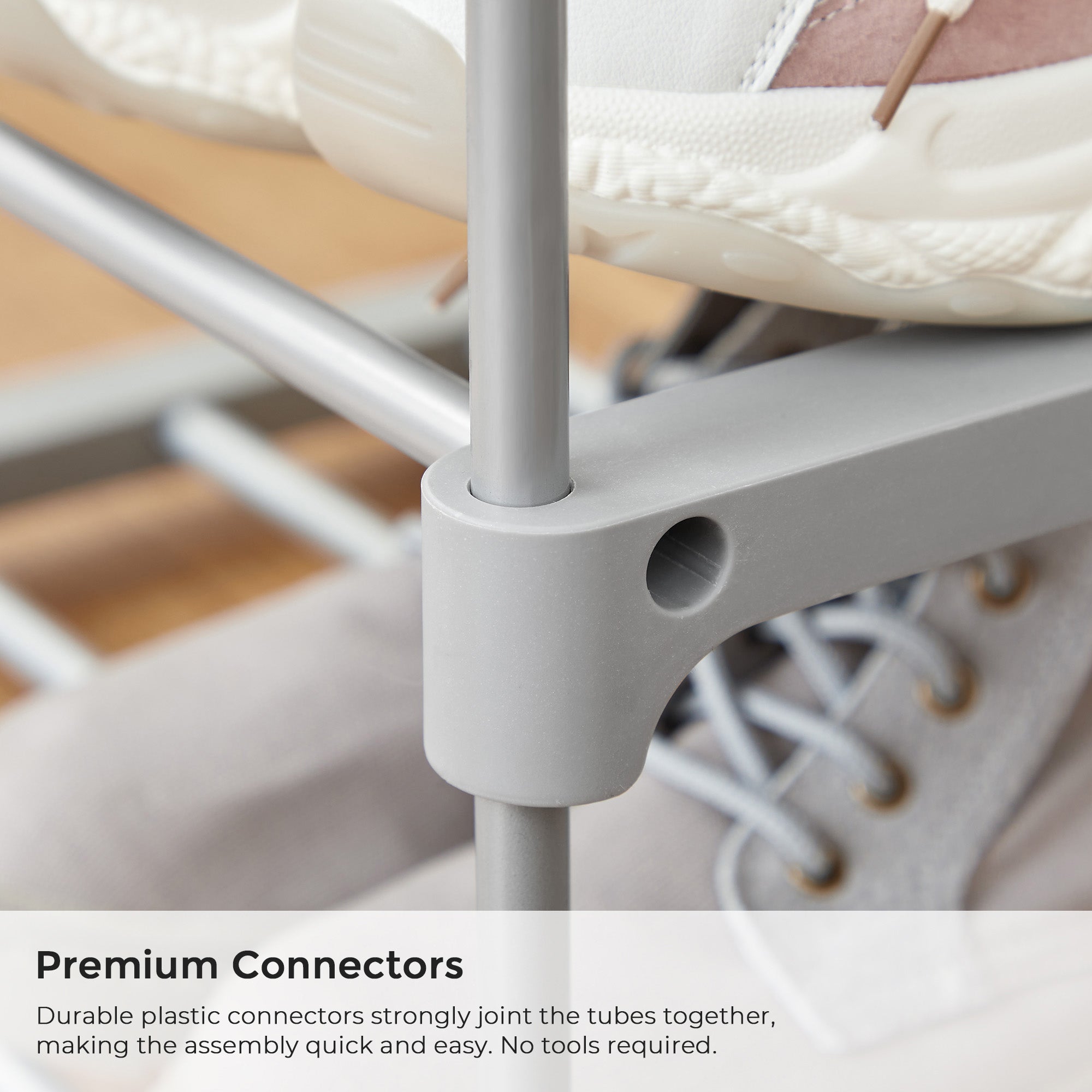 5-Tier Shoe Rack - Metal - Black - Safety First