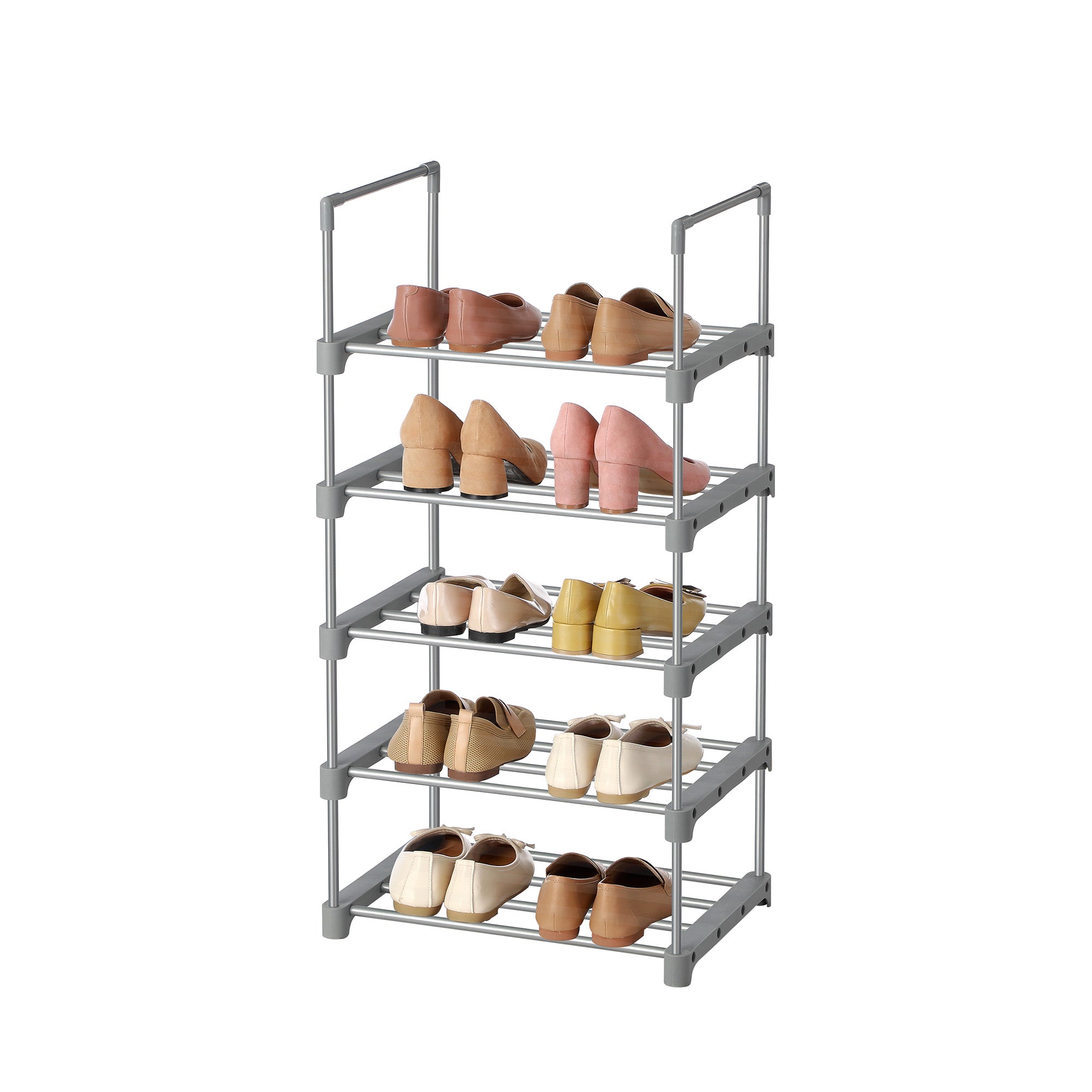 5-Tier Shoe Rack - Metal - Black - Safety First