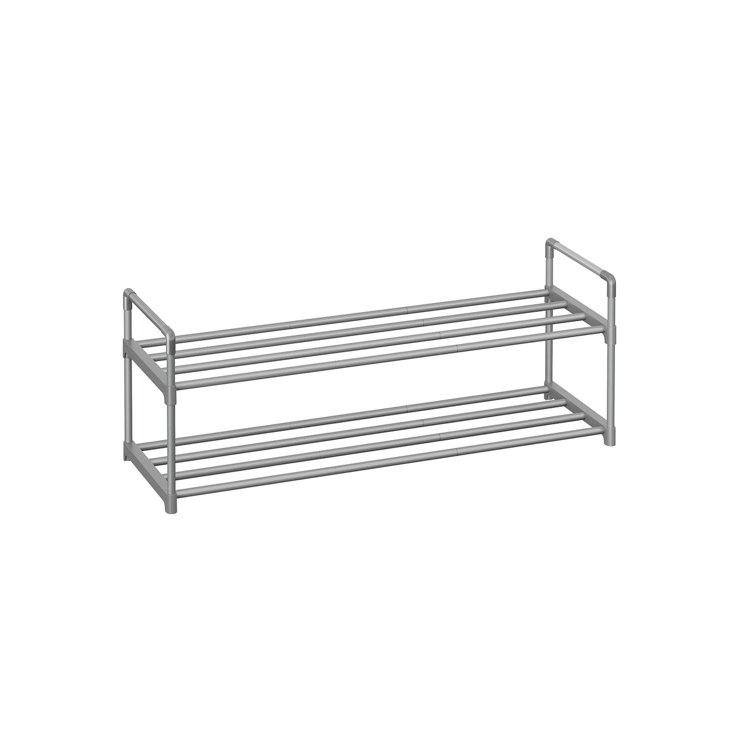 2-Tier Shoe Rack - Metal - Black - Holds Up to 10 Pairs of Shoes