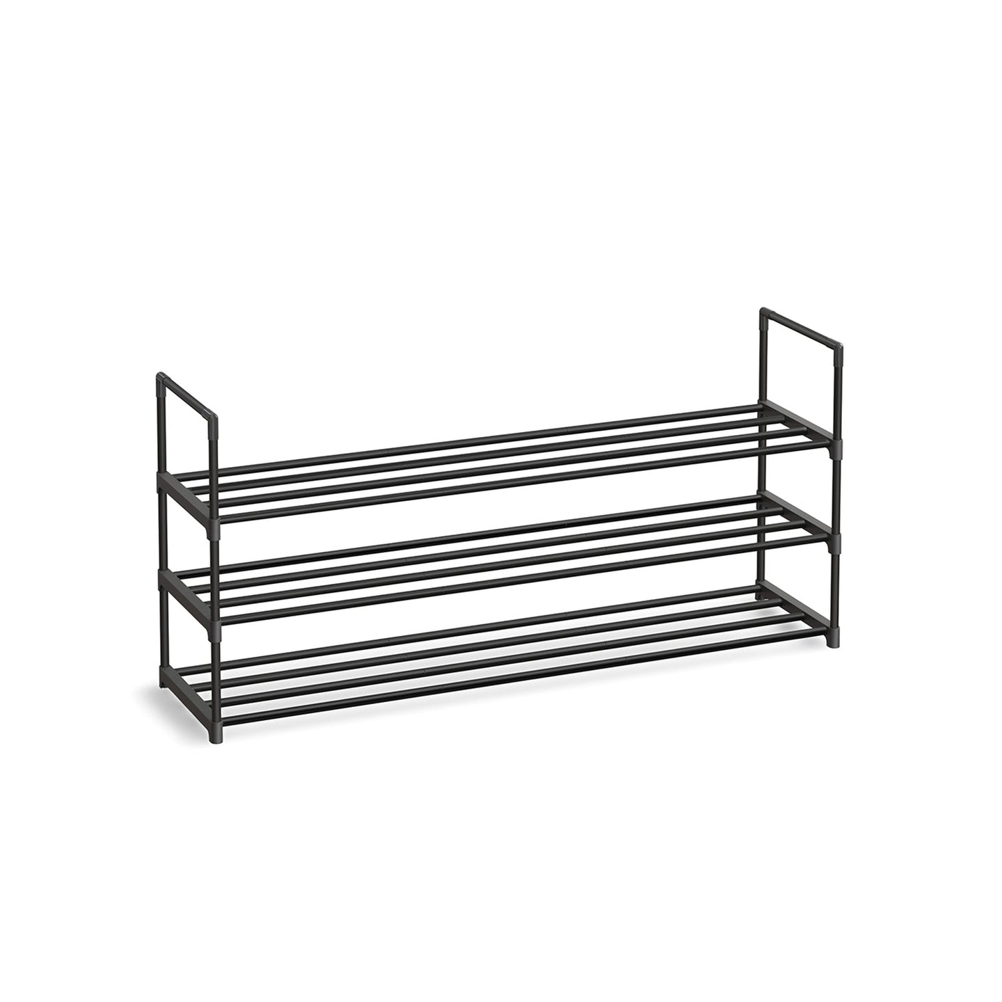 3-Tier Iron Shoe Rack - Black