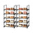 Shoe Storage Organiser Set of 2 - Stackable 5-Tier Design - Metal - Black