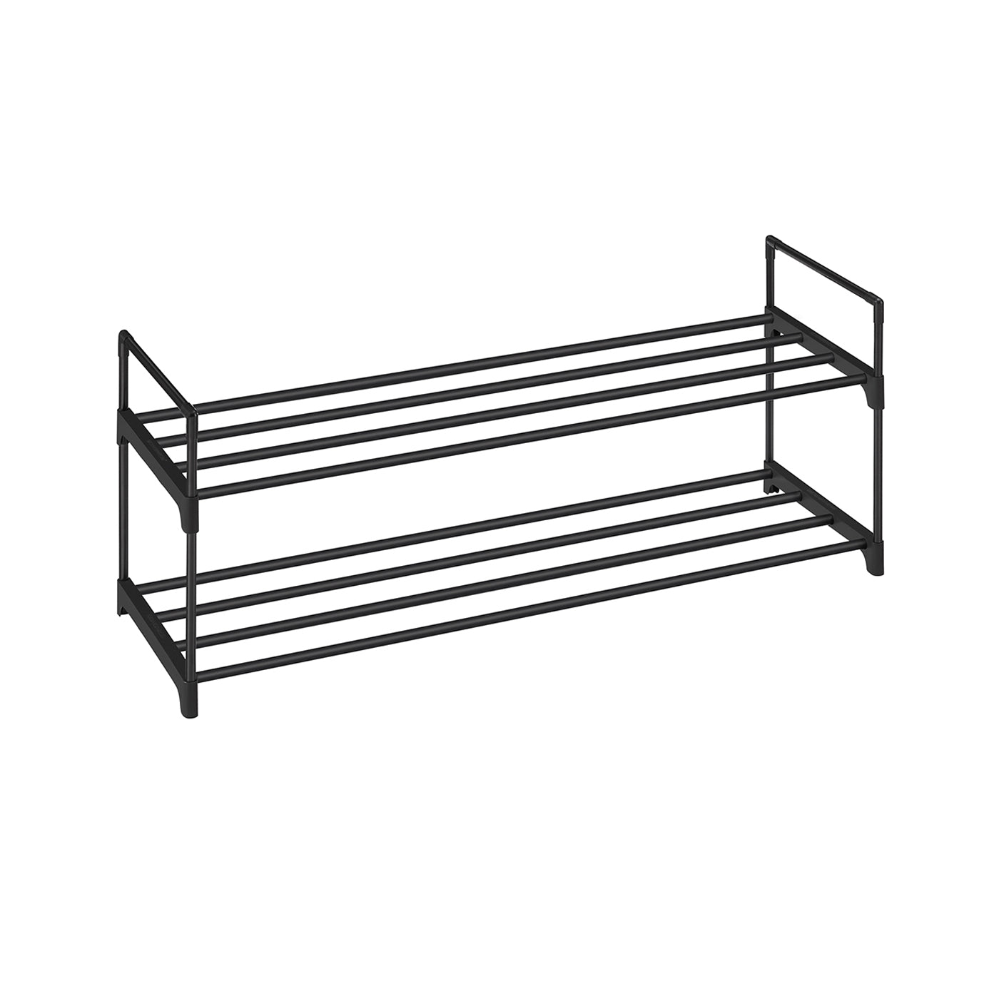 2-Tier Shoe Rack - Metal - Black - Holds Up to 10 Pairs of Shoes