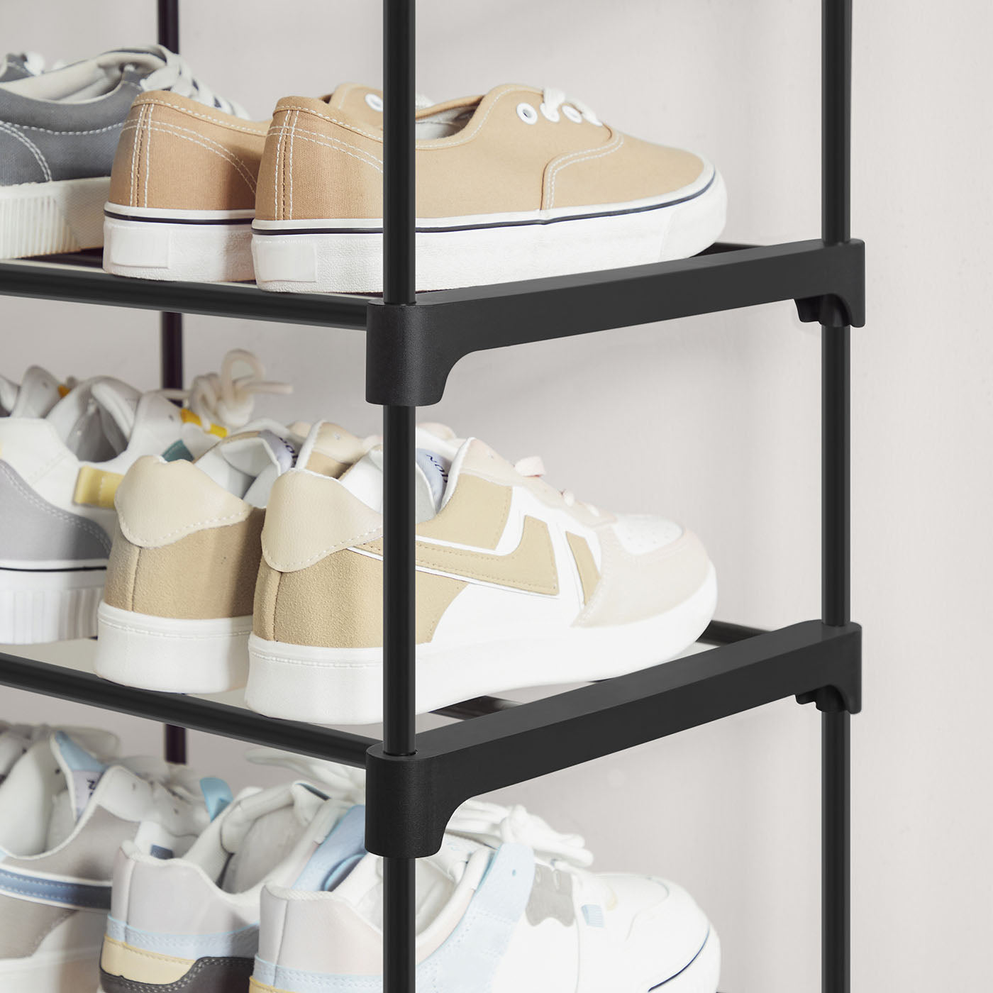 2-Tier Shoe Rack - Metal - Black - Holds Up to 10 Pairs of Shoes