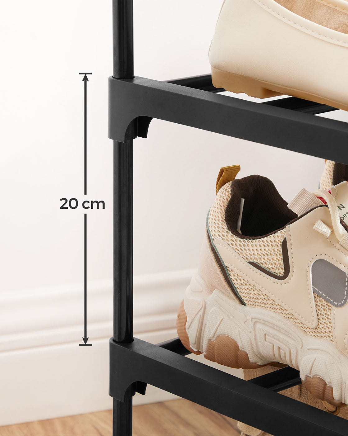 2-Tier Shoe Rack - Metal - Black - Holds Up to 10 Pairs of Shoes