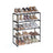 4-Tier Shoe Rack - Metal - Black - Stackable