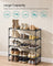 4-Tier Shoe Rack - Metal - Black - Stackable