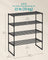 4-Tier Shoe Rack - Metal - Black - Stackable