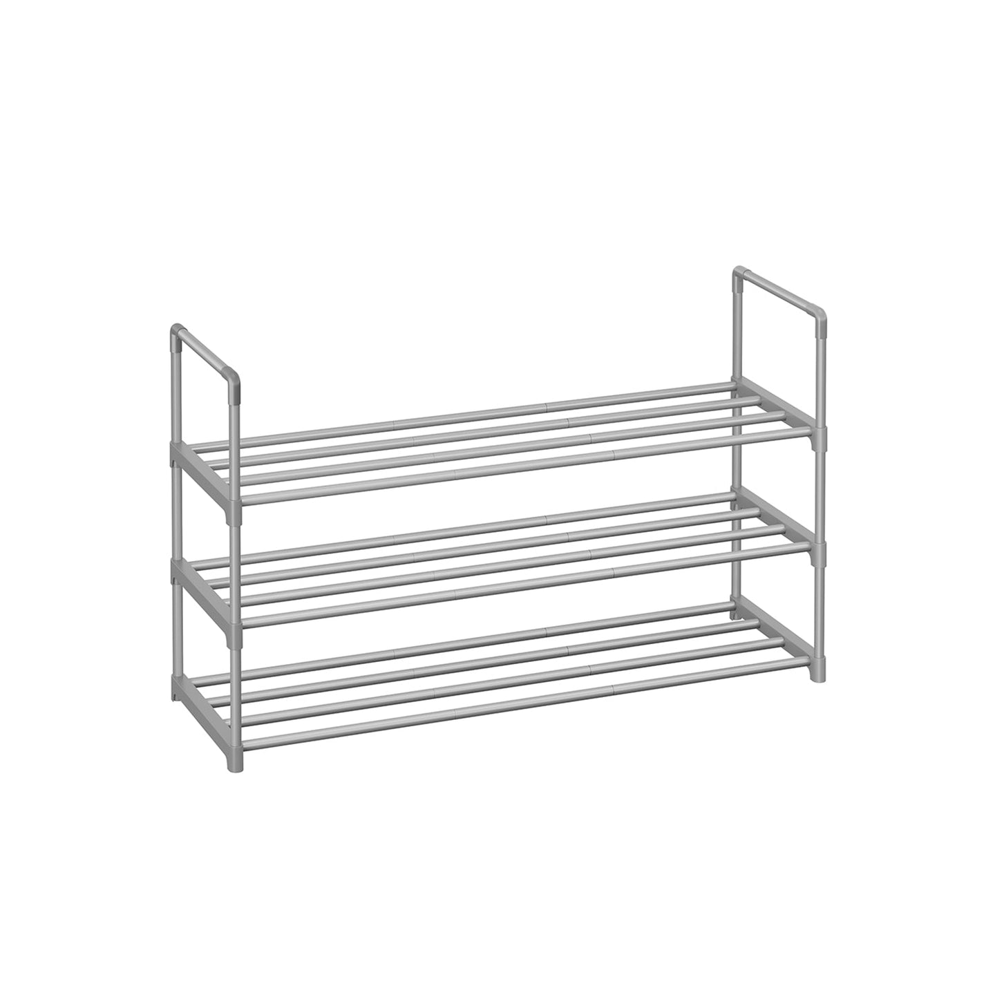 3-Tier Shoe Rack - Metal - Black - Stackable and Easy to Assemble