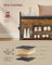 Shoe Storage Bench - Wood - Rustic Brown - Inner Storage with PU Pockets and Handles