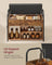 Shoe Storage Bench - Wood - Rustic Brown - Inner Storage with PU Pockets and Handles