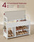 Shoe Bench - Wood - Rustic Brown - Inner Storage with Convenient Handles