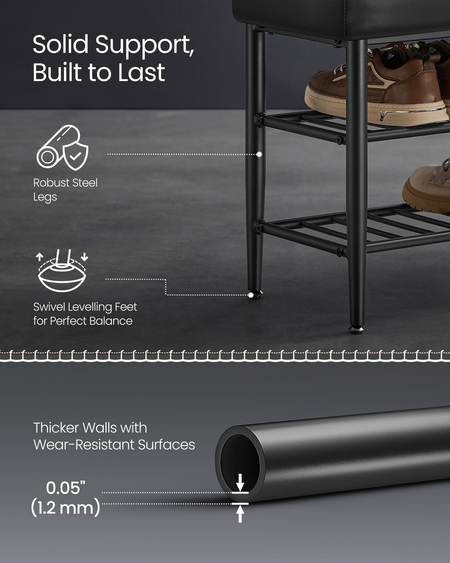 Shoe Bench - Synthetic Leather - Ink Black
