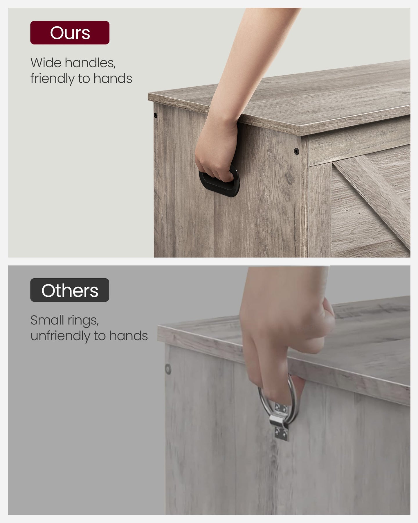 Storage Chest - MDF - Heather Greige - Safety Hinges