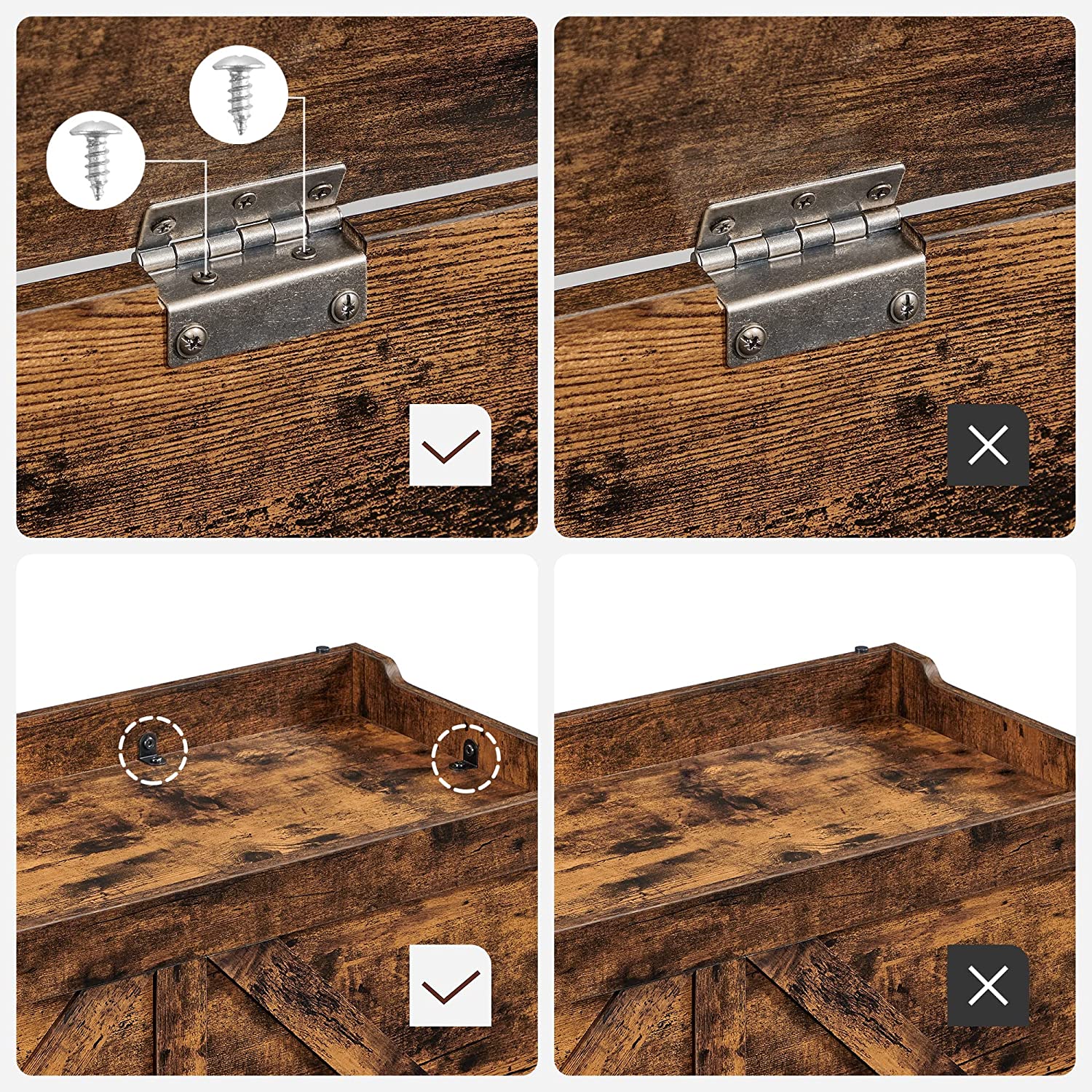 Storage Chest - Wood - Rustic Brown - Safety Hinges