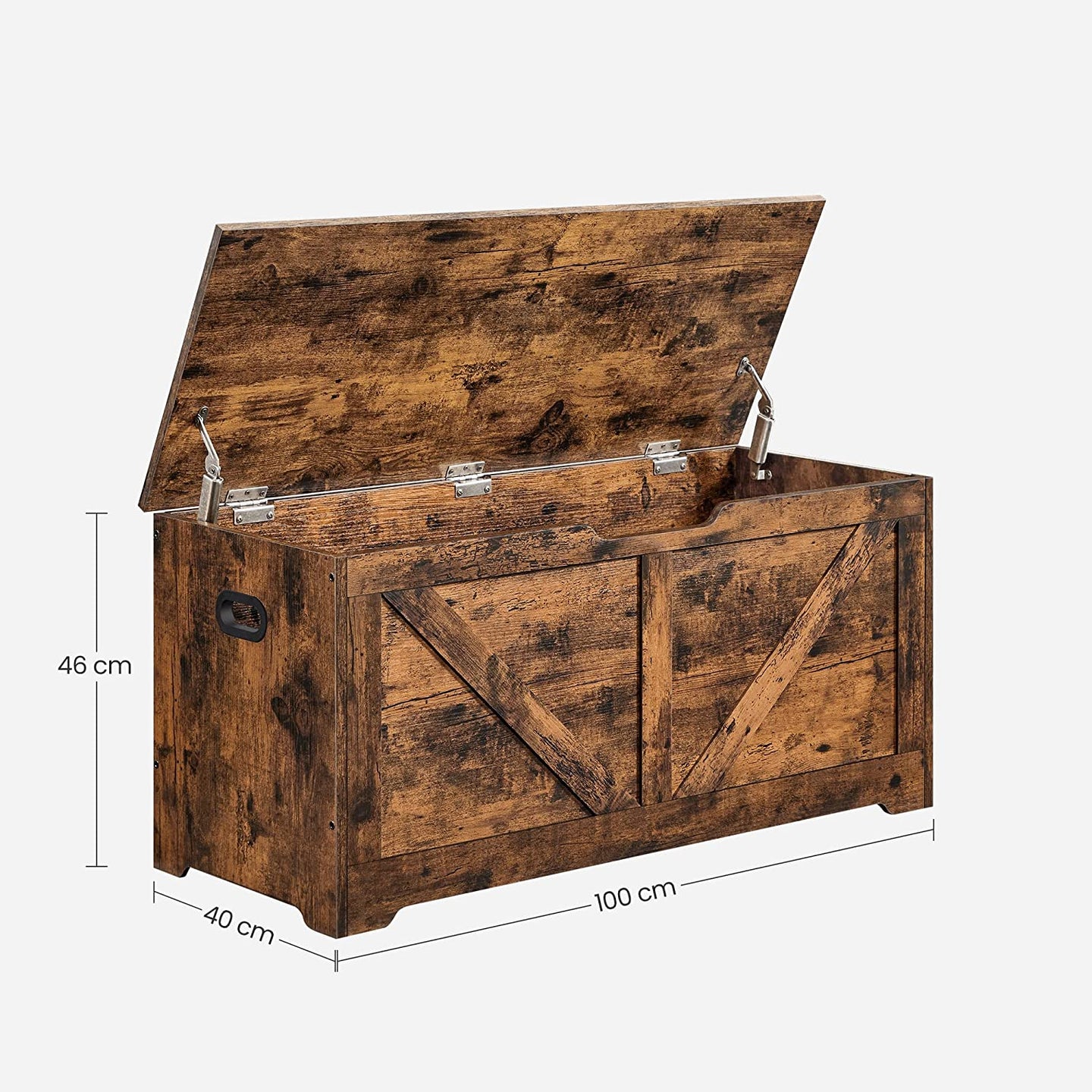 Storage Chest - Wood - Rustic Brown - Safety Hinges