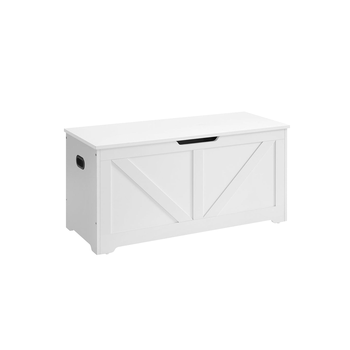 Storage Bench - Engineered Wood - Rustic Brown - Toy Chest with Safety Hinges