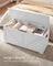 Storage Bench - Engineered Wood - Rustic Brown - Toy Chest with Safety Hinges