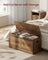 Storage Chest Blanket Box - Wood - Honey Brown - with 2 Safety Hinges