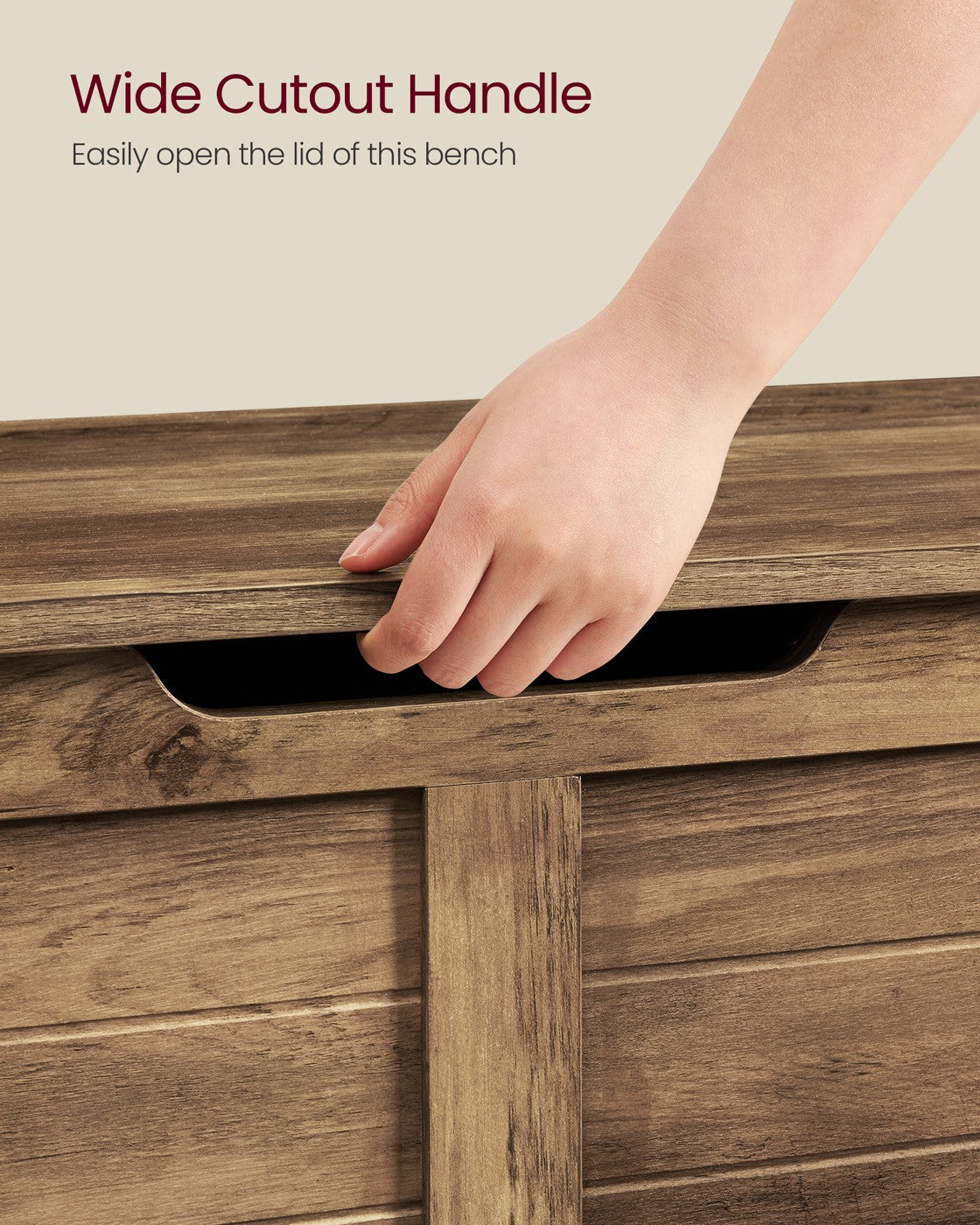 Storage Chest Blanket Box - Wood - Honey Brown - with 2 Safety Hinges