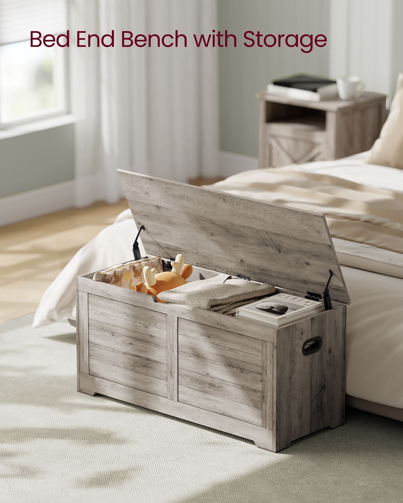 Storage Chest - Wood - Heather Greige - Safety Hinges