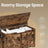 Storage Chest - Wood - Rustic Brown - Farmhouse Style with Safety Hinges and Bench Functionality