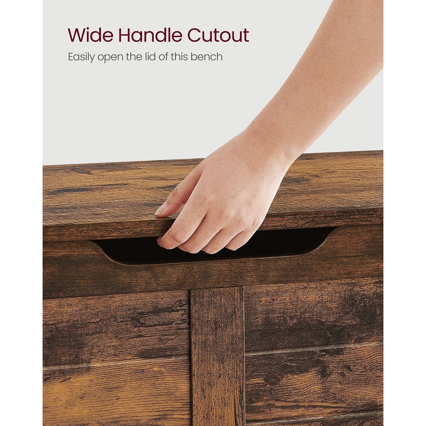 Storage Chest - Wood - Rustic Brown - Safety Hinges