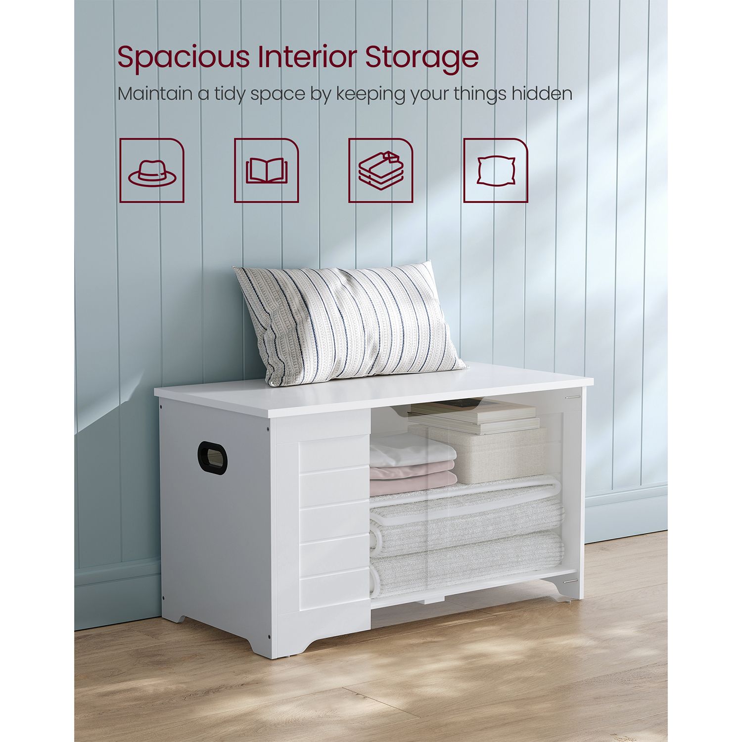 Storage Chest - Wood - Rustic Brown - 2 Safety Hinges