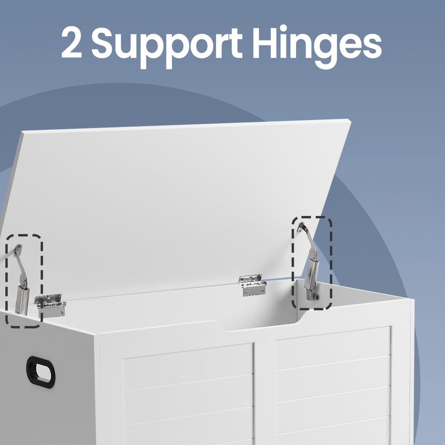 Storage Chest - Wood - Cloud White - With Safety Hinges and Storage Bench Functionality