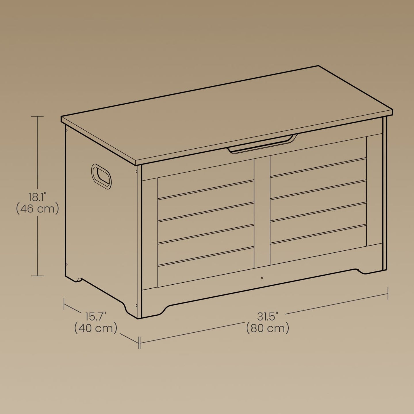 Storage Chest - Wood - Cloud White - Safety Hinges
