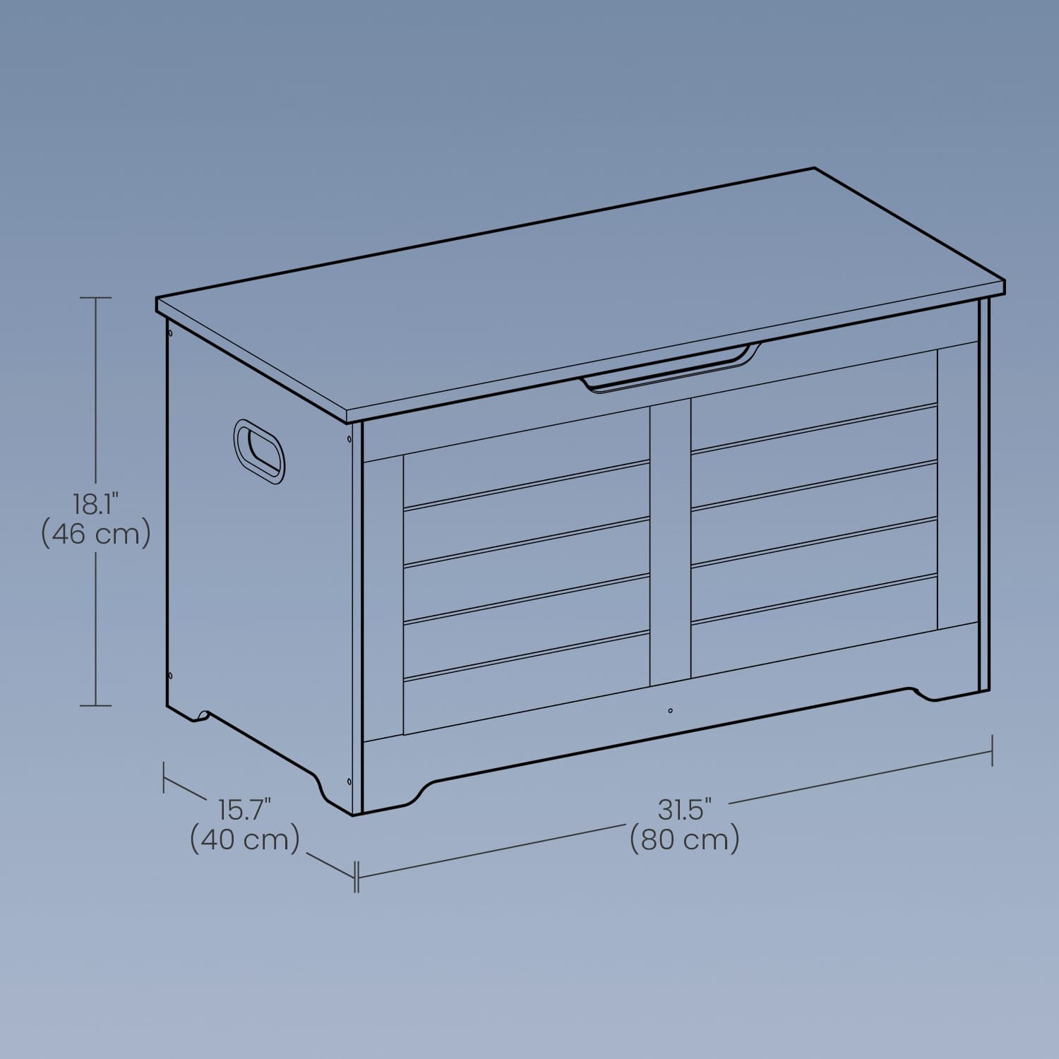 Storage Chest - Wood - Cloud White - With Safety Hinges and Storage Bench Functionality