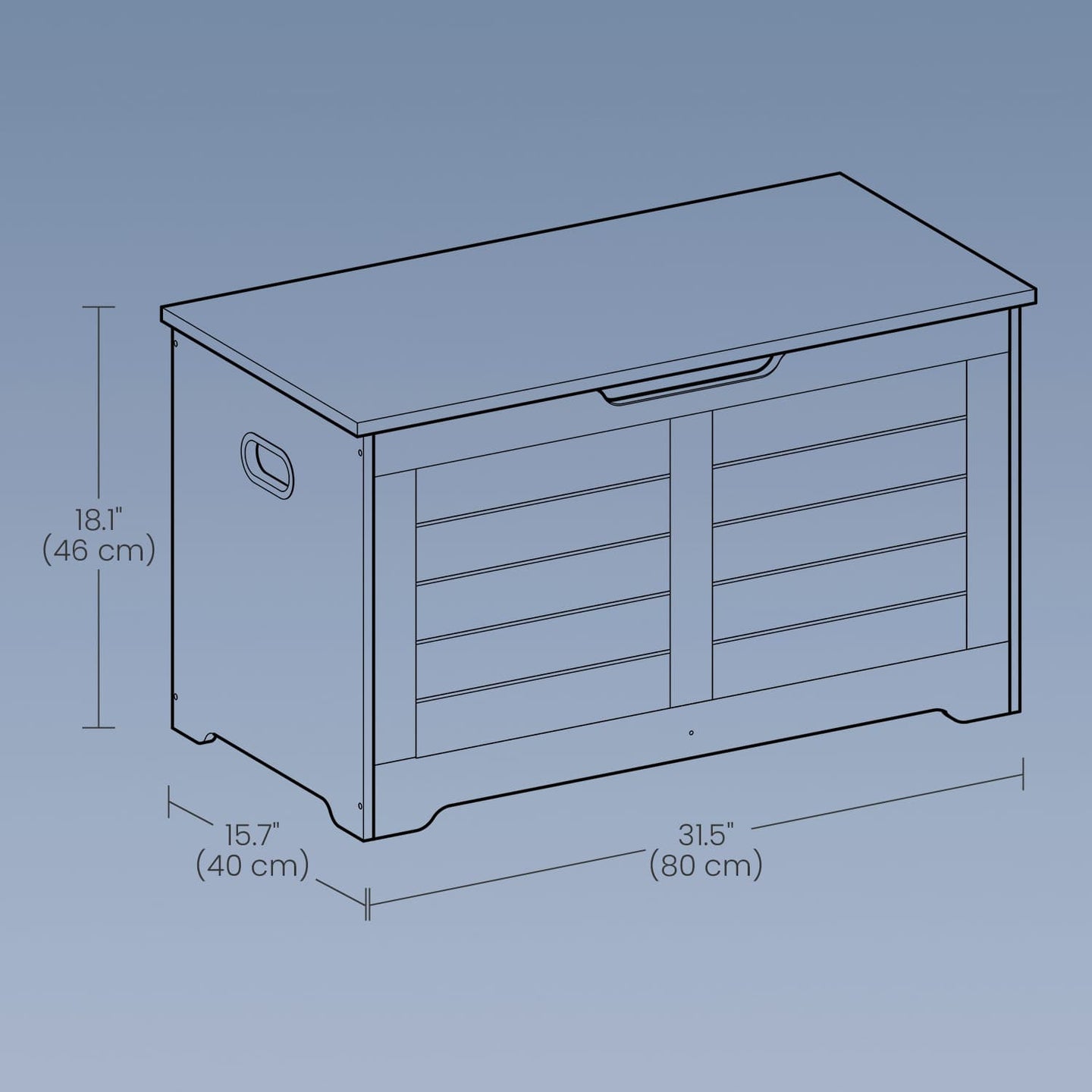 Storage Chest - Wood - Cloud White - With Safety Hinges and Storage Bench Functionality