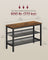 3 Tier Shoe Rack Bench - 11"D x 29.5"W x 19.7"H - Steel - Raised Edges